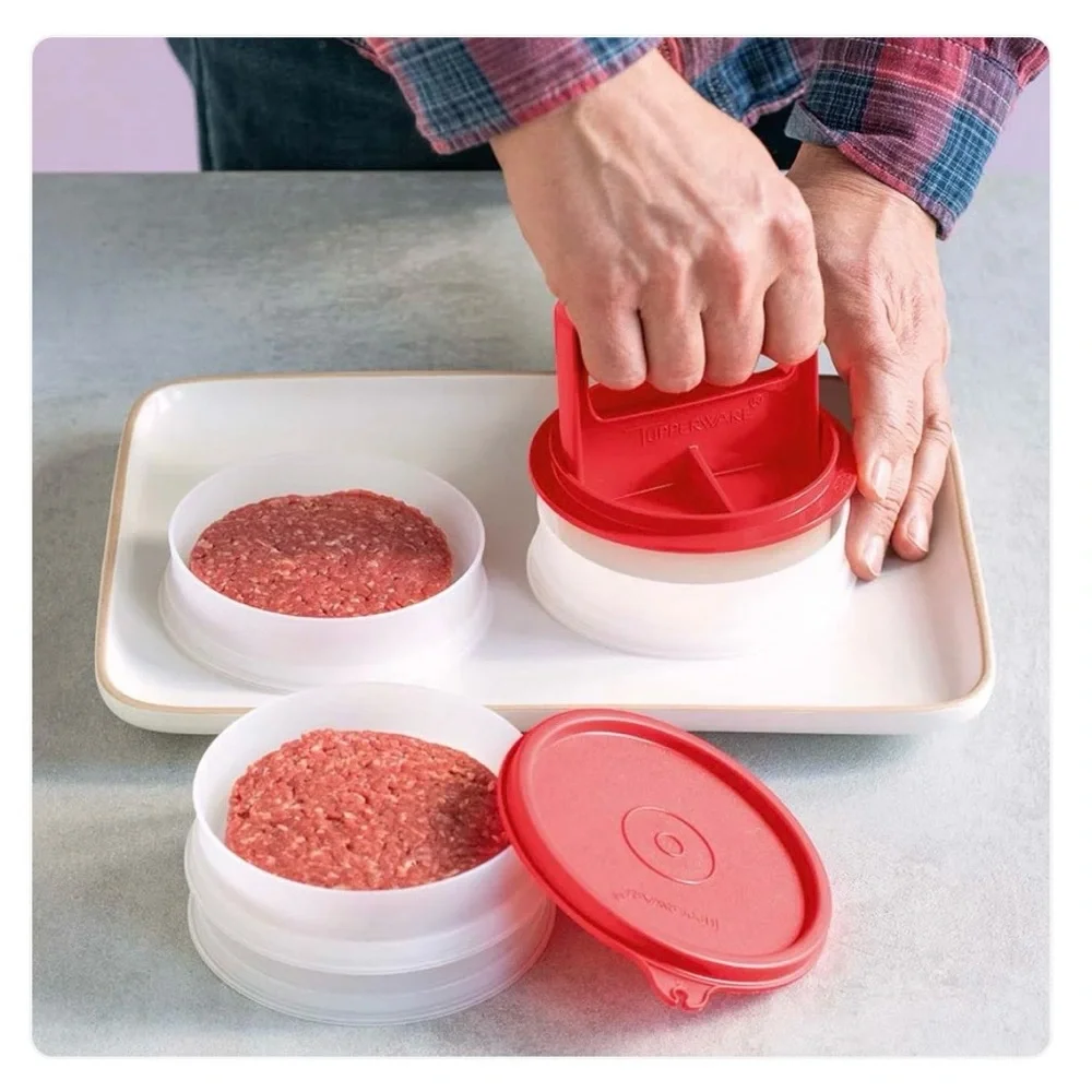NEW (NIP) Tupperware Hamburger Press and Keepers Set (LAST one)